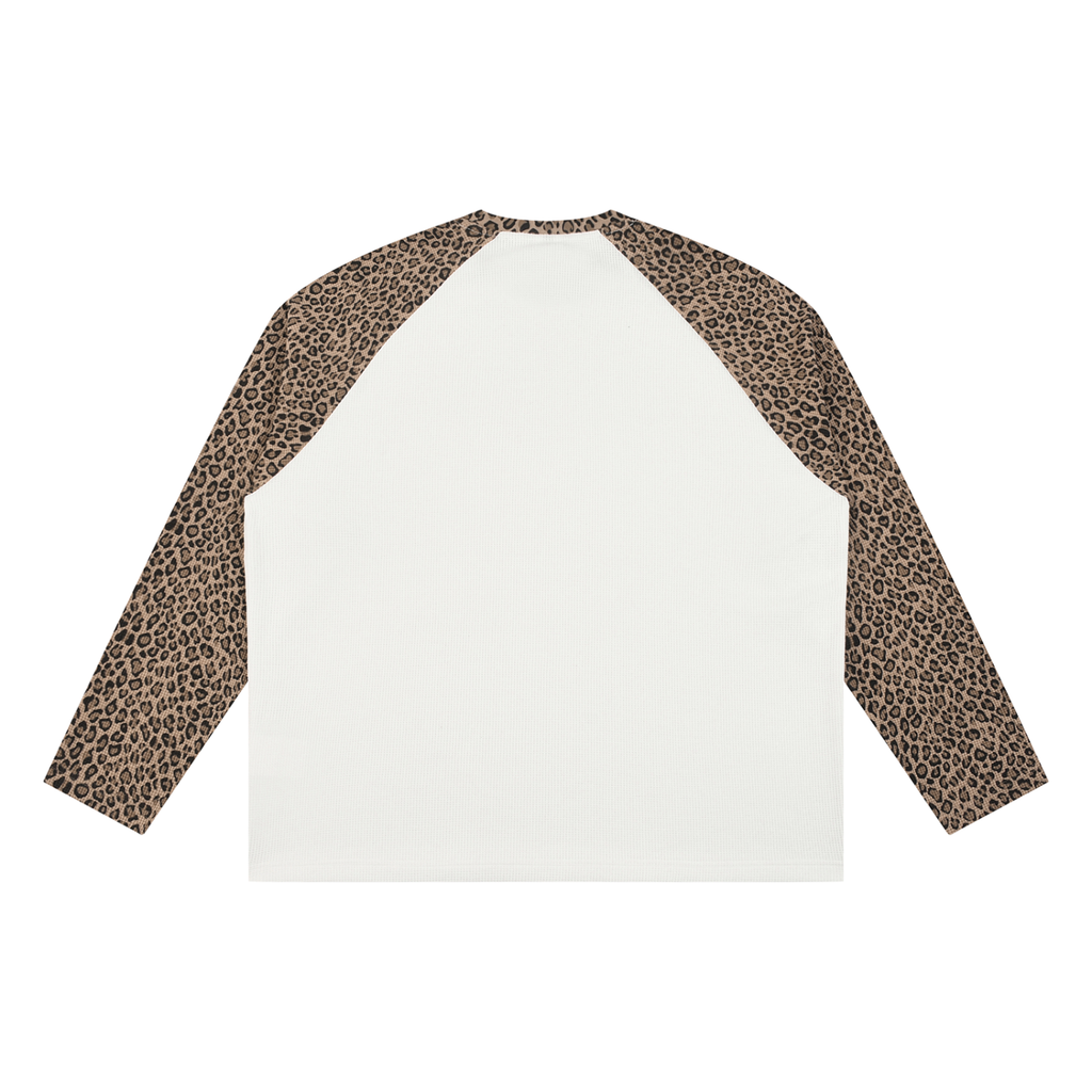 Slay Queen Unisex Luiperd Paneel Raglan Mou T-Hemde