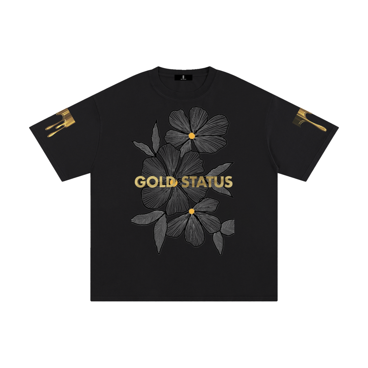 Abstract Pure Gold Cotton T-Shirt