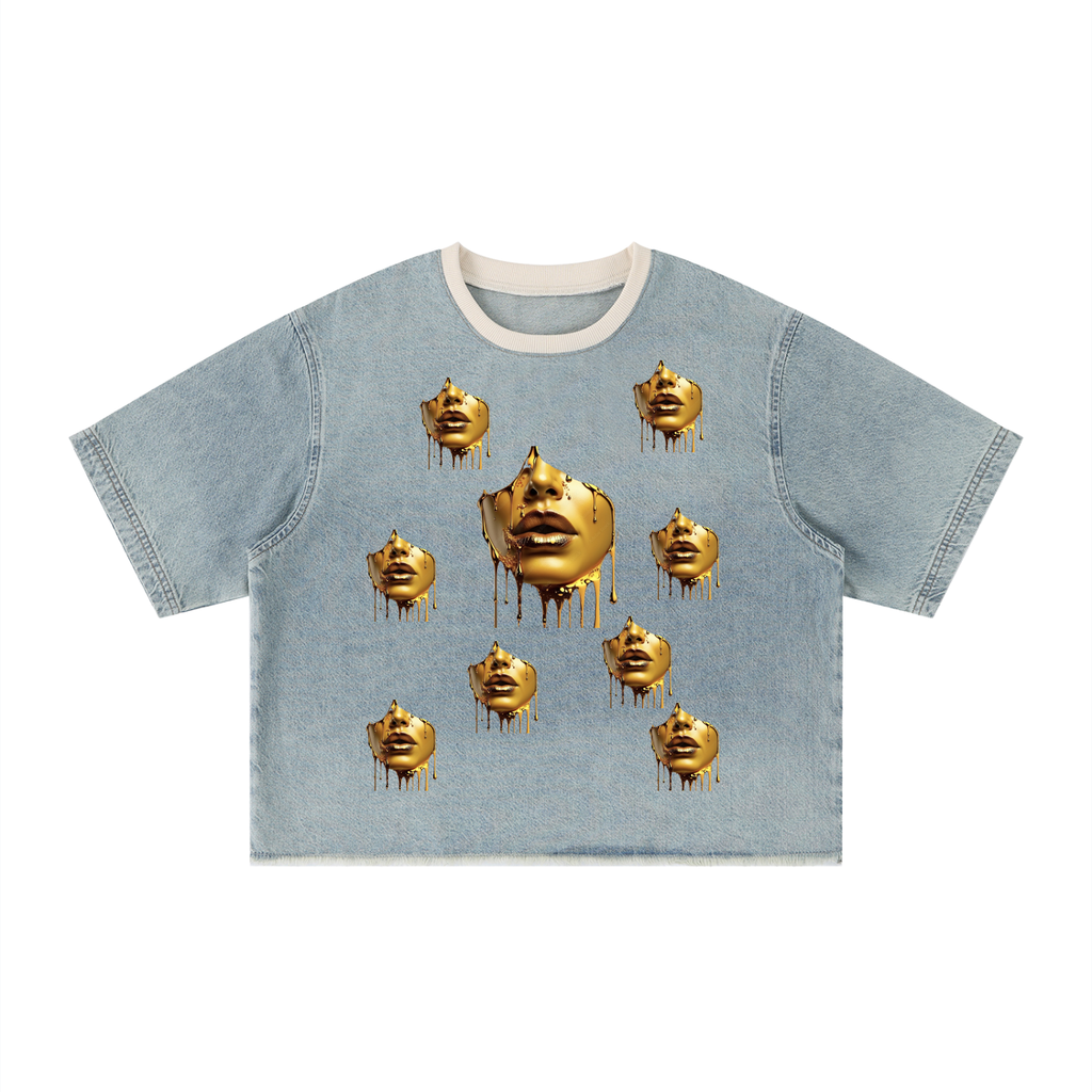 Unisex Vintage Wash Boxy Roue Soom Denim T-hemp