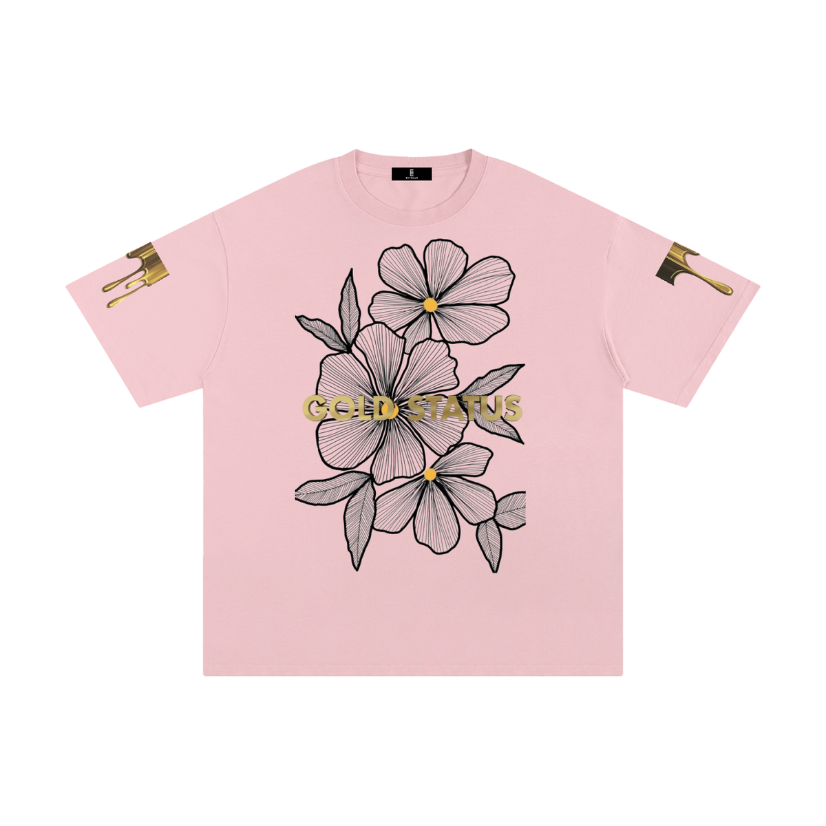 Abstract Pure Gold Cotton T-Shirt