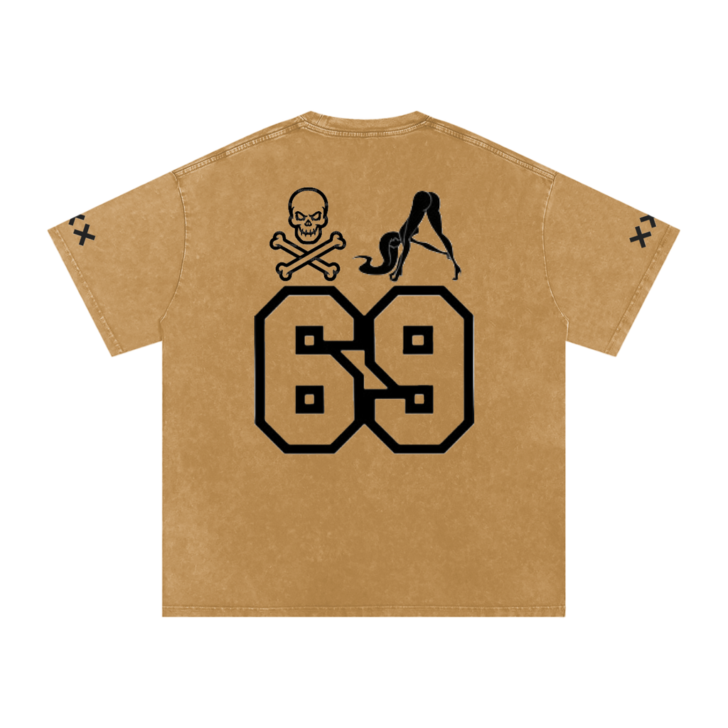 69 Snow Washed Oversized Cotton T-Shirt