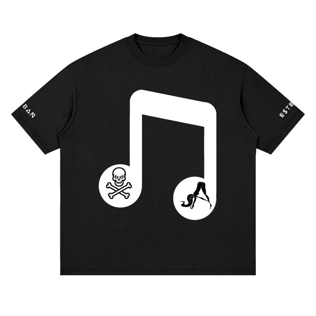 Music Graphic Streetwear Drop Shoulder T-Shirt