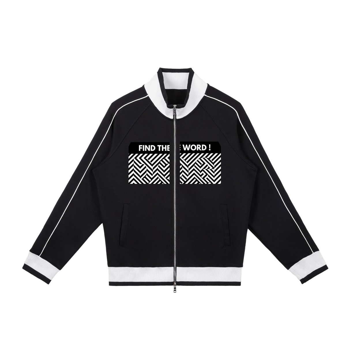 Illusion Block Raglan Sleeve Zip Track Jacket