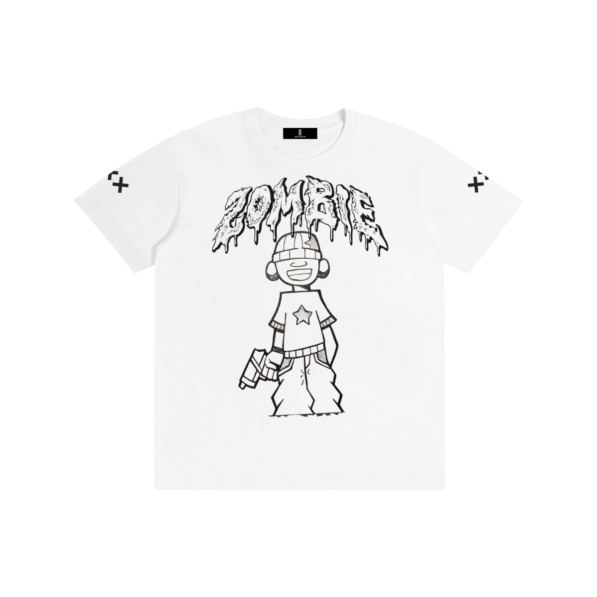 Spotprent Zombie Suiwer Katoen Unisex T-hemp