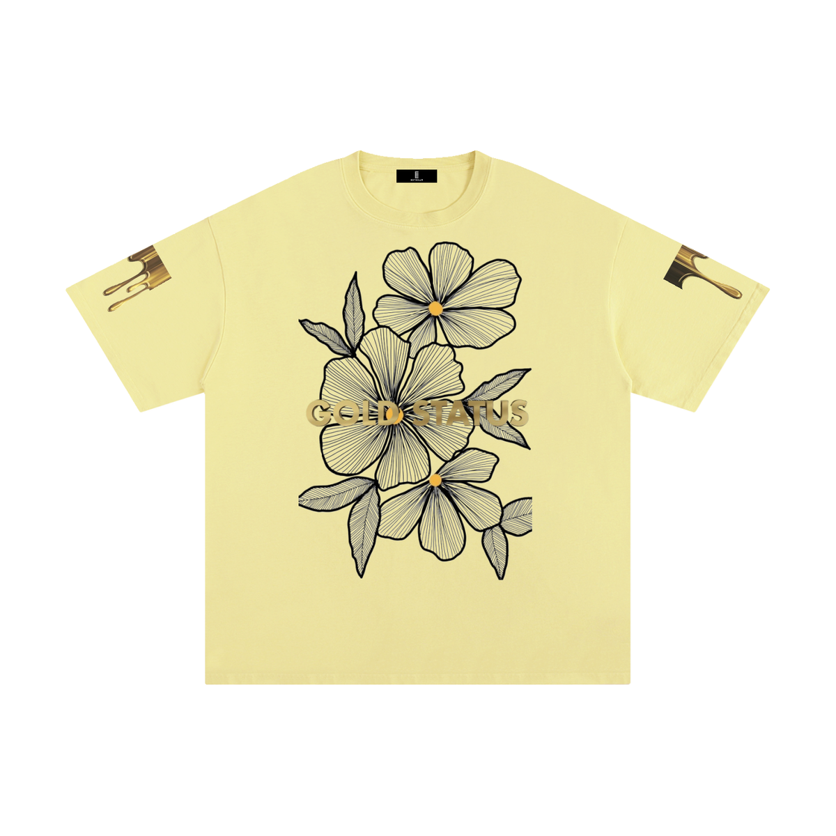 Abstract Pure Gold Cotton T-Shirt