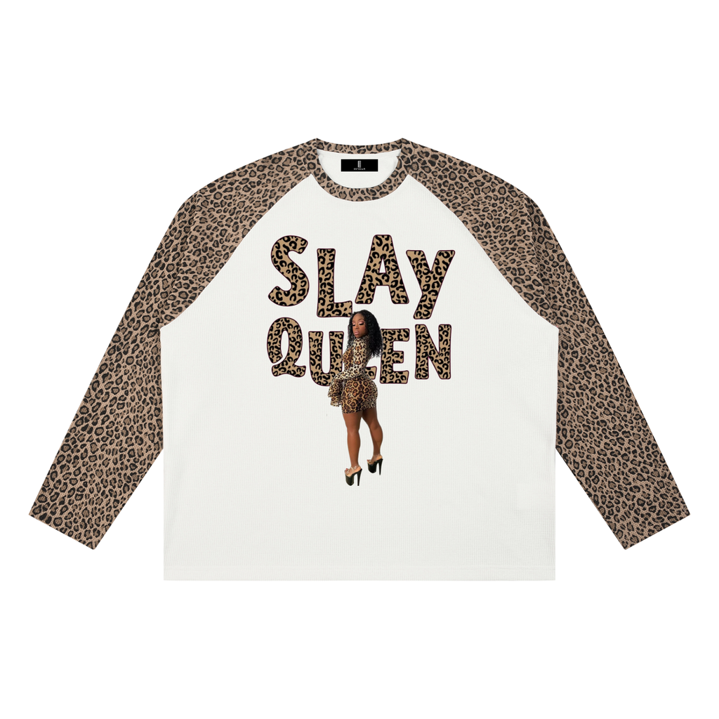 Unisex Leopard Panel Raglan Sleeve T-Shirt