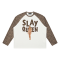 Unisex Leopard Panel Raglan Sleeve T-Shirt