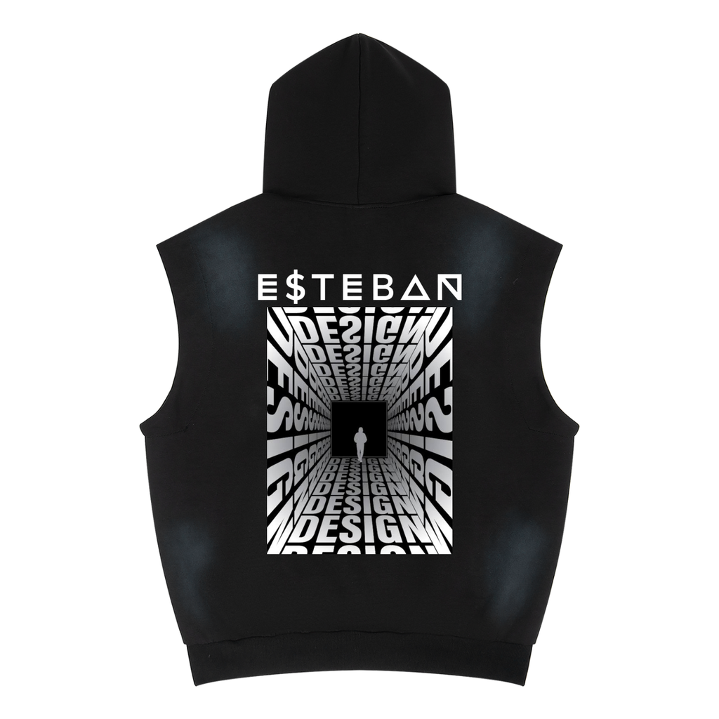 Eye trickery Vintage Wash Sun Fade Sleeveless Hoodie