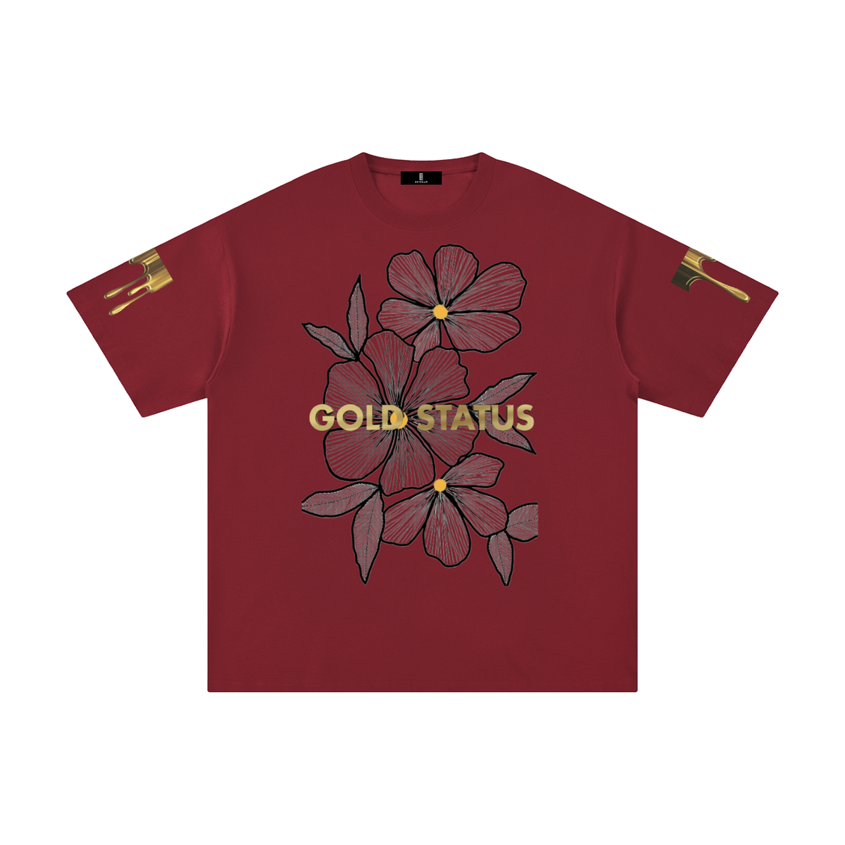 Abstract Pure Gold Cotton T-Shirt
