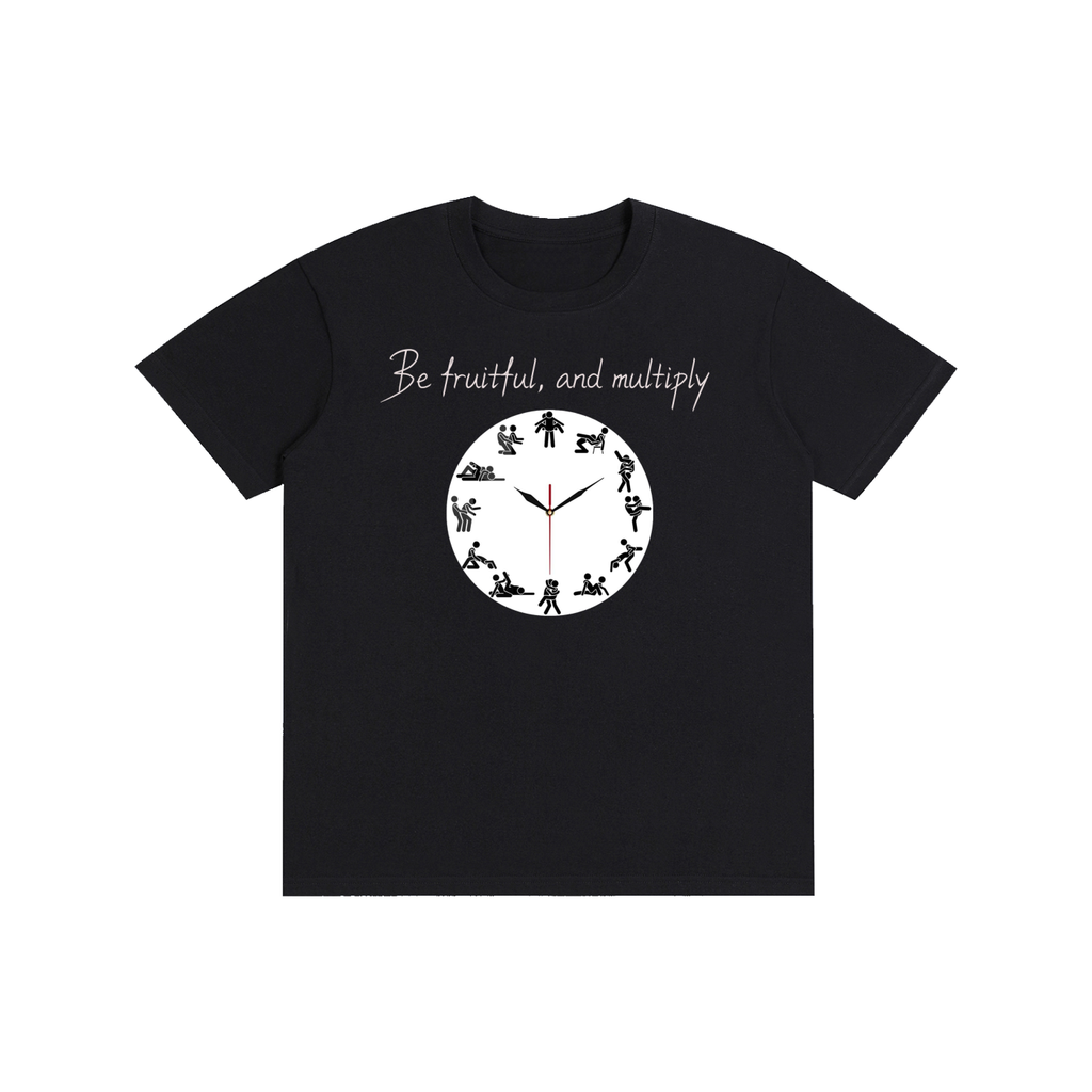 Klok Grafiese Suiwer Katoen Unisex T-hemp