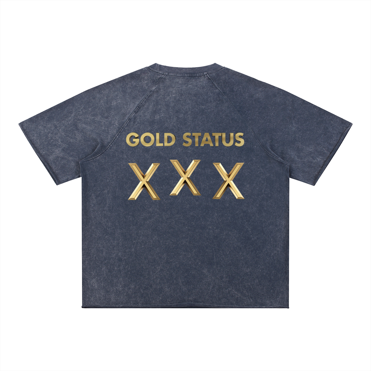 Gold Metallic Face Unisex Mineral Wash Raw Edge T-Shirt