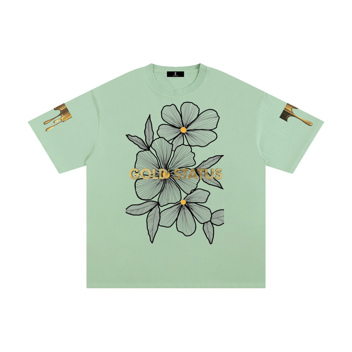 Abstract Pure Gold Cotton T-Shirt