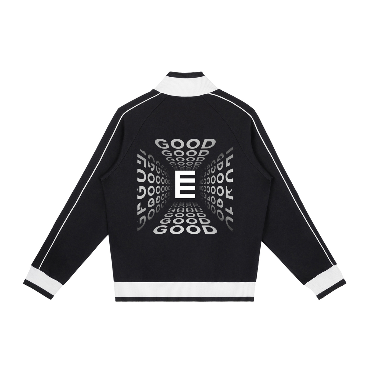 Illusion Block Raglan Sleeve Zip Track Jacket